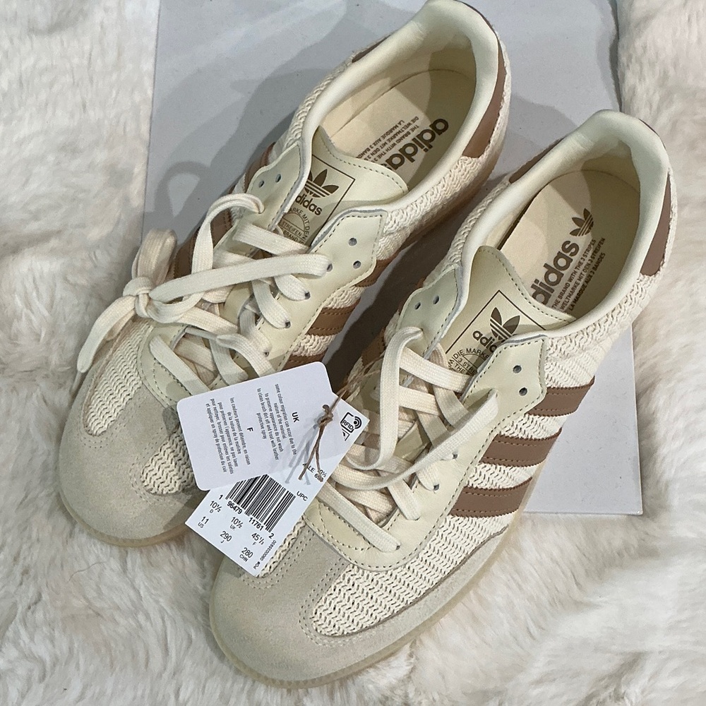 Adidas Men's Cream and Brown Sneakers